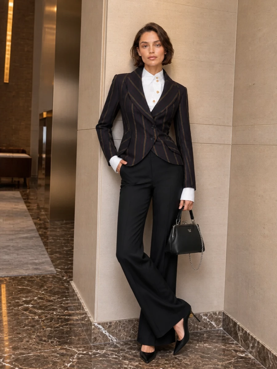 Vivienne westwood blazer black flared trousers