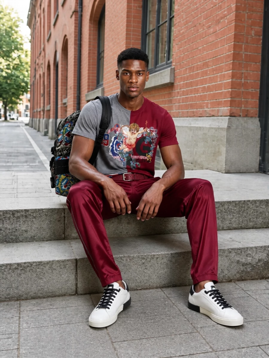 Dolce gabbana cherub tee burgundy track pants