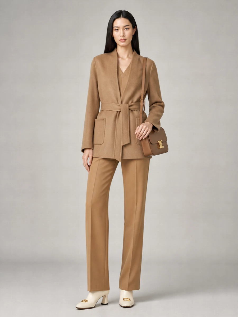 Max Mara Camel Hair Belted Short Jacket