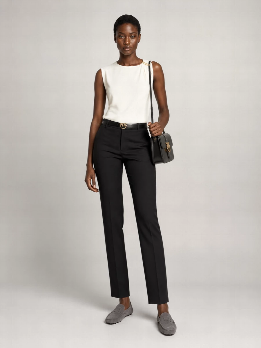Pinko High-Rise Straight-Leg Trousers