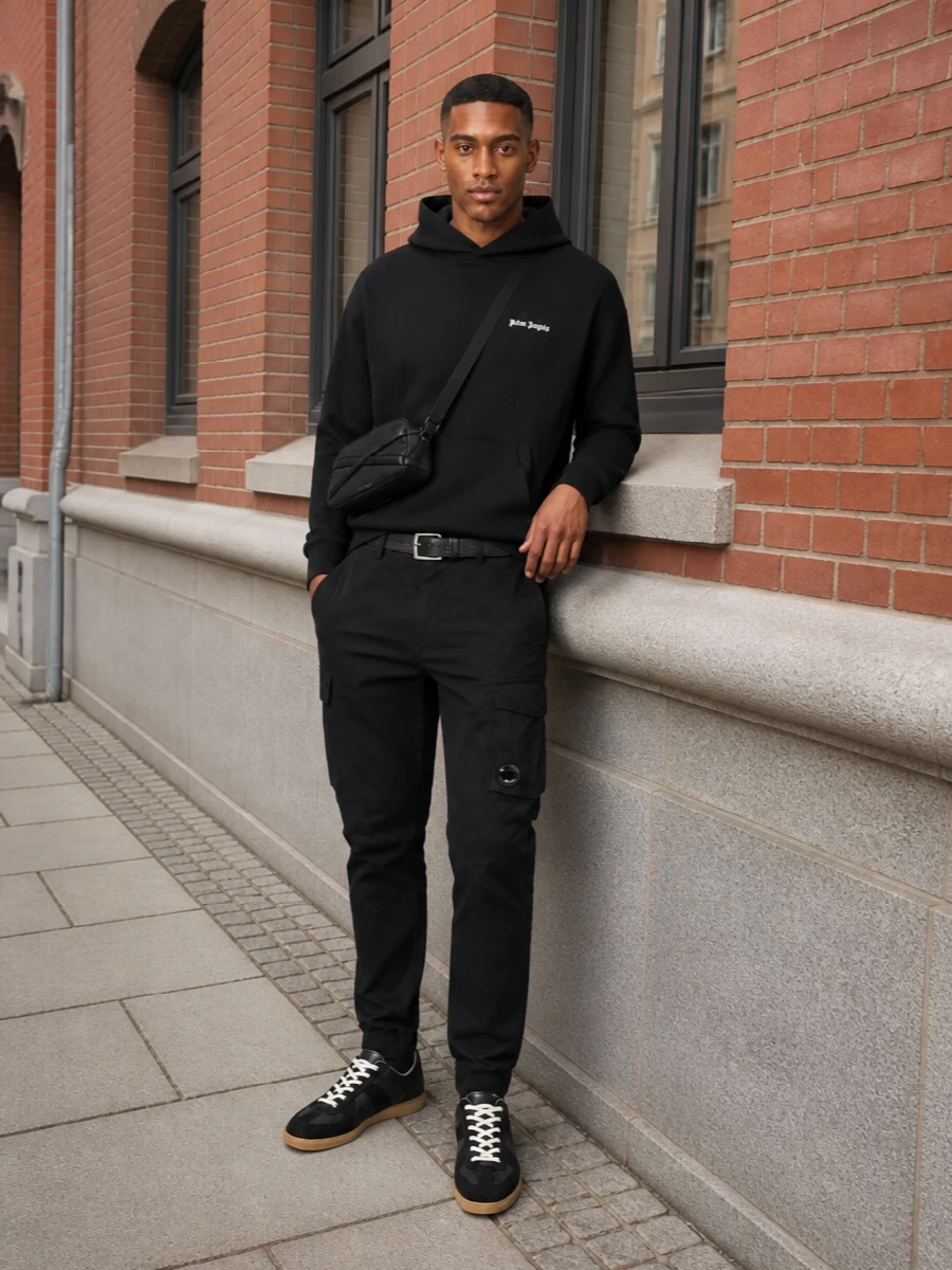 Palm angels hoodie cp company cargo outfit