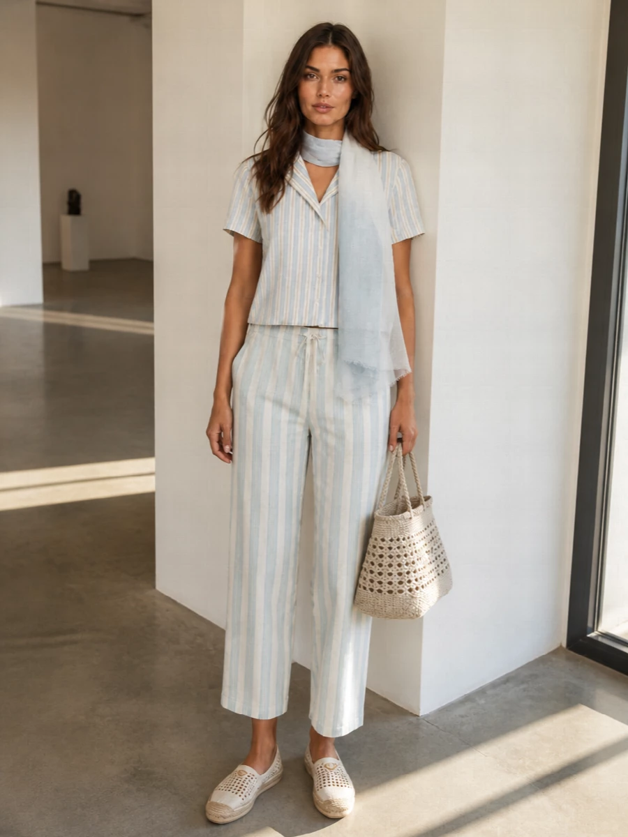 Forte forte striped trousers espadrille outfit