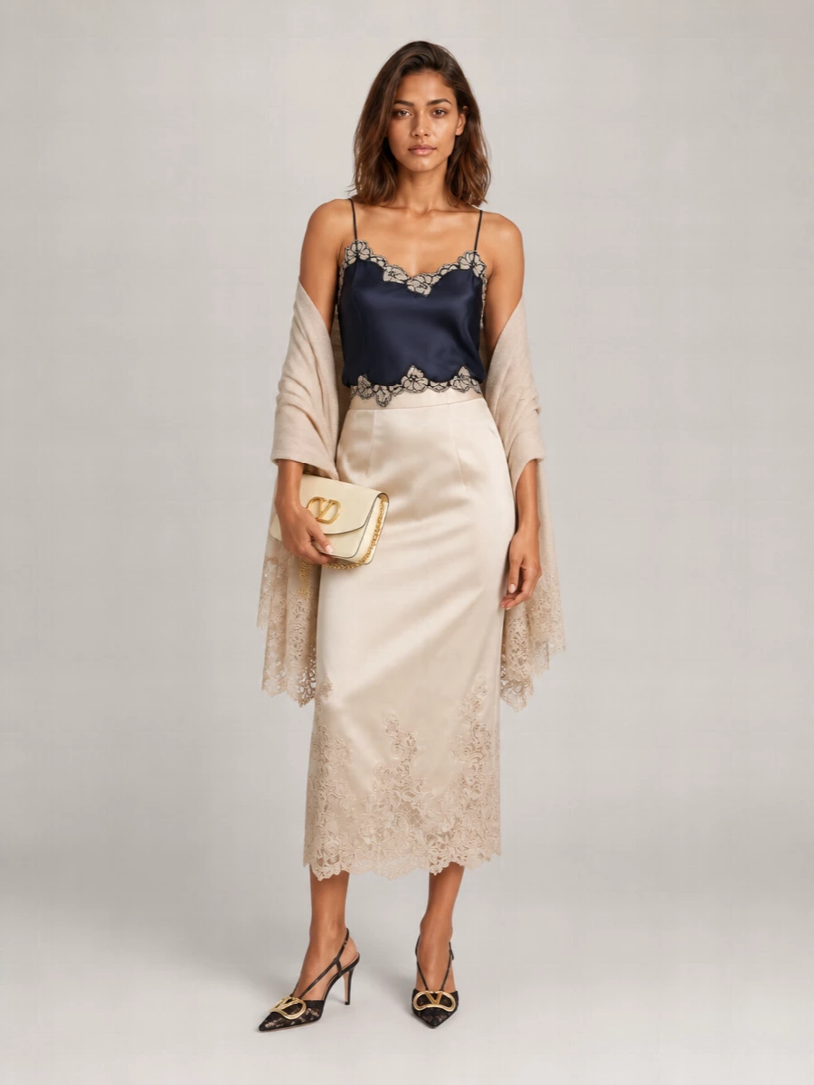 Isabel Marant Silk Lace-Trim Sweetheart Camisole