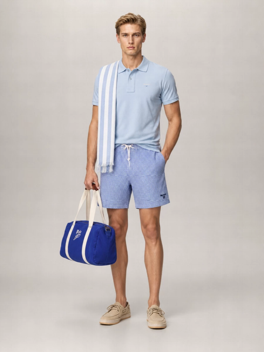 Barbour Gingham Seersucker Swim Shorts