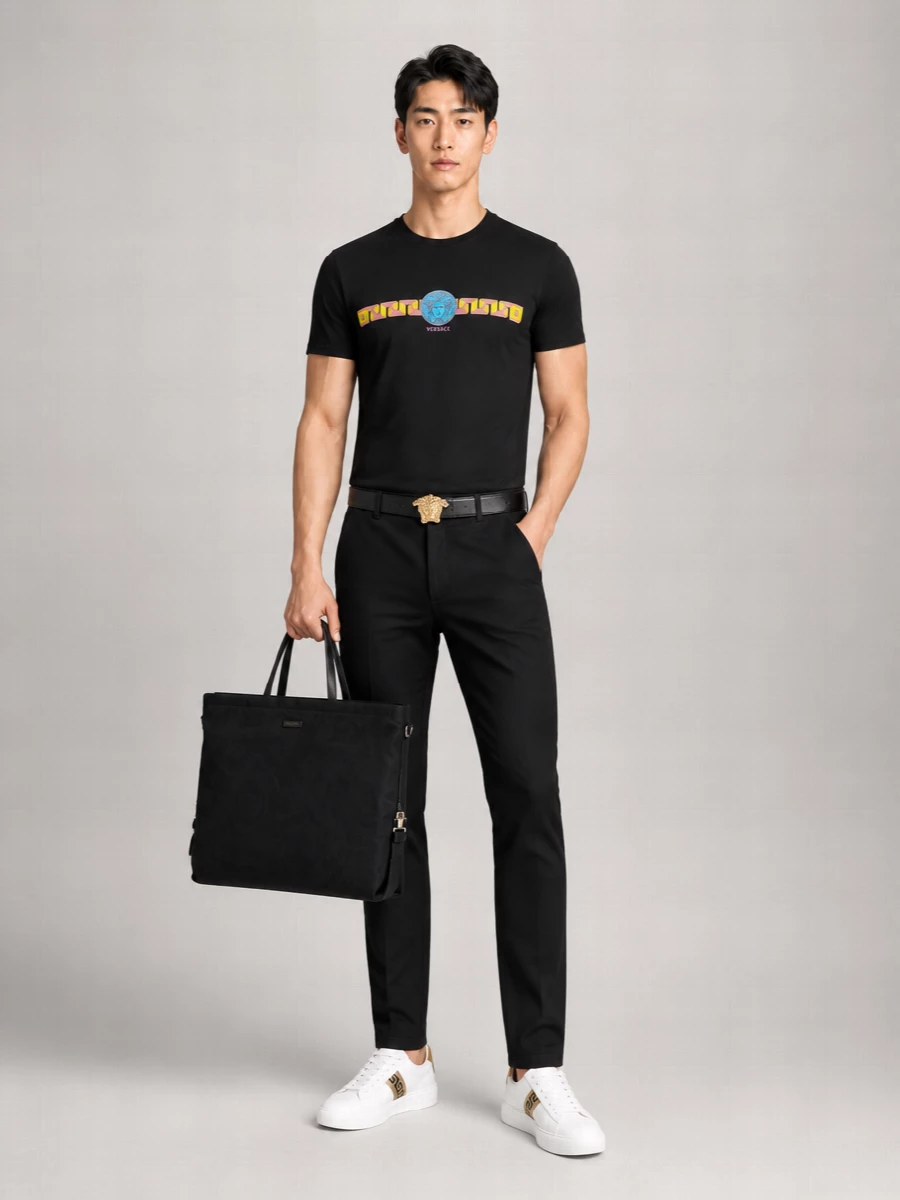 Versace Cotton Slim-Fit Printed Short-Sleeve T-Shirt