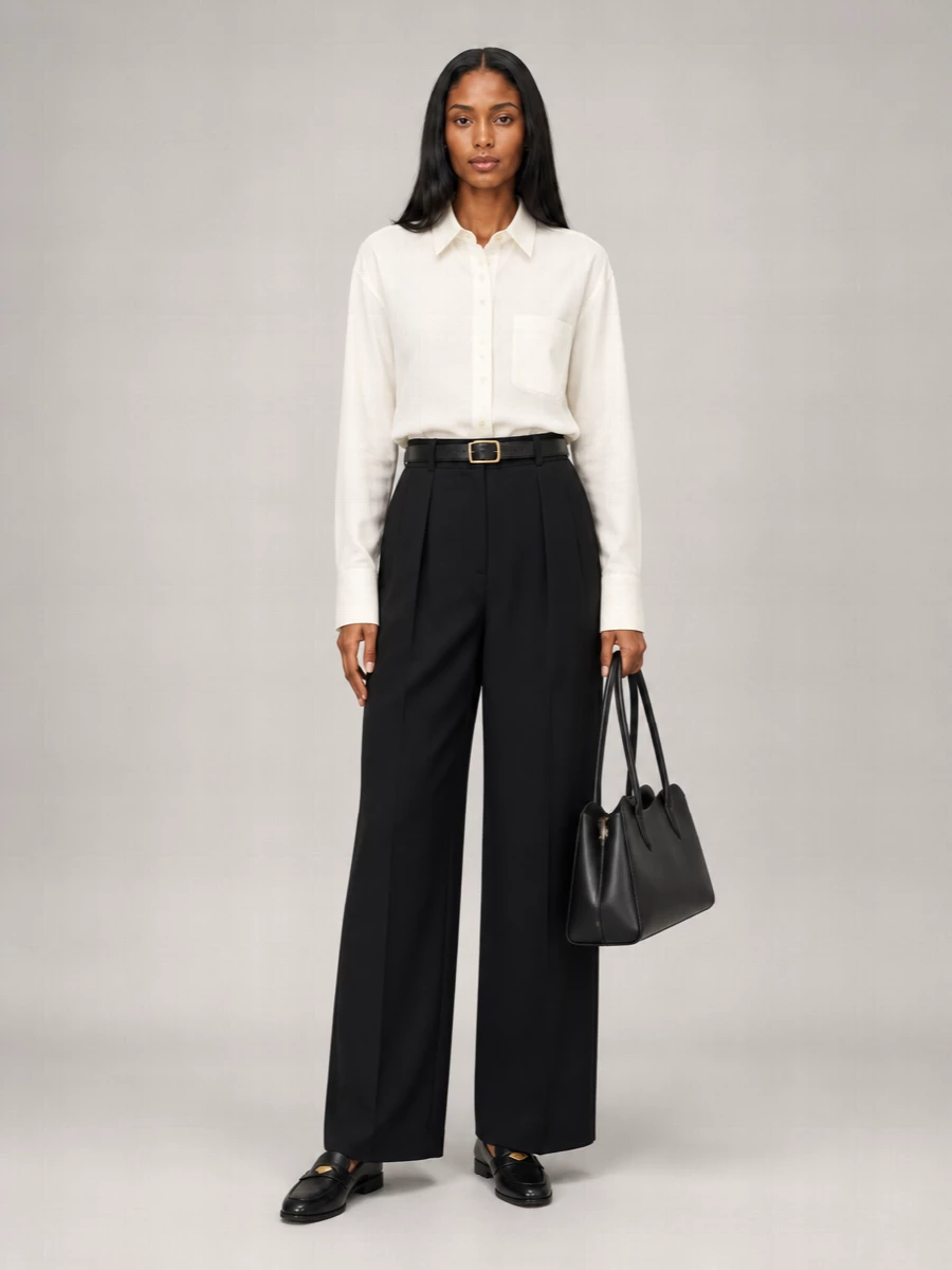 Stella Mccartney Wool Loose Wide-Leg Trousers