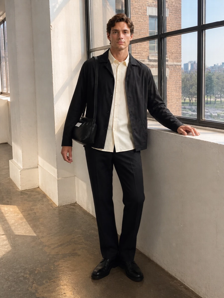 Mm6 maison margiela black shirt jacket outfit