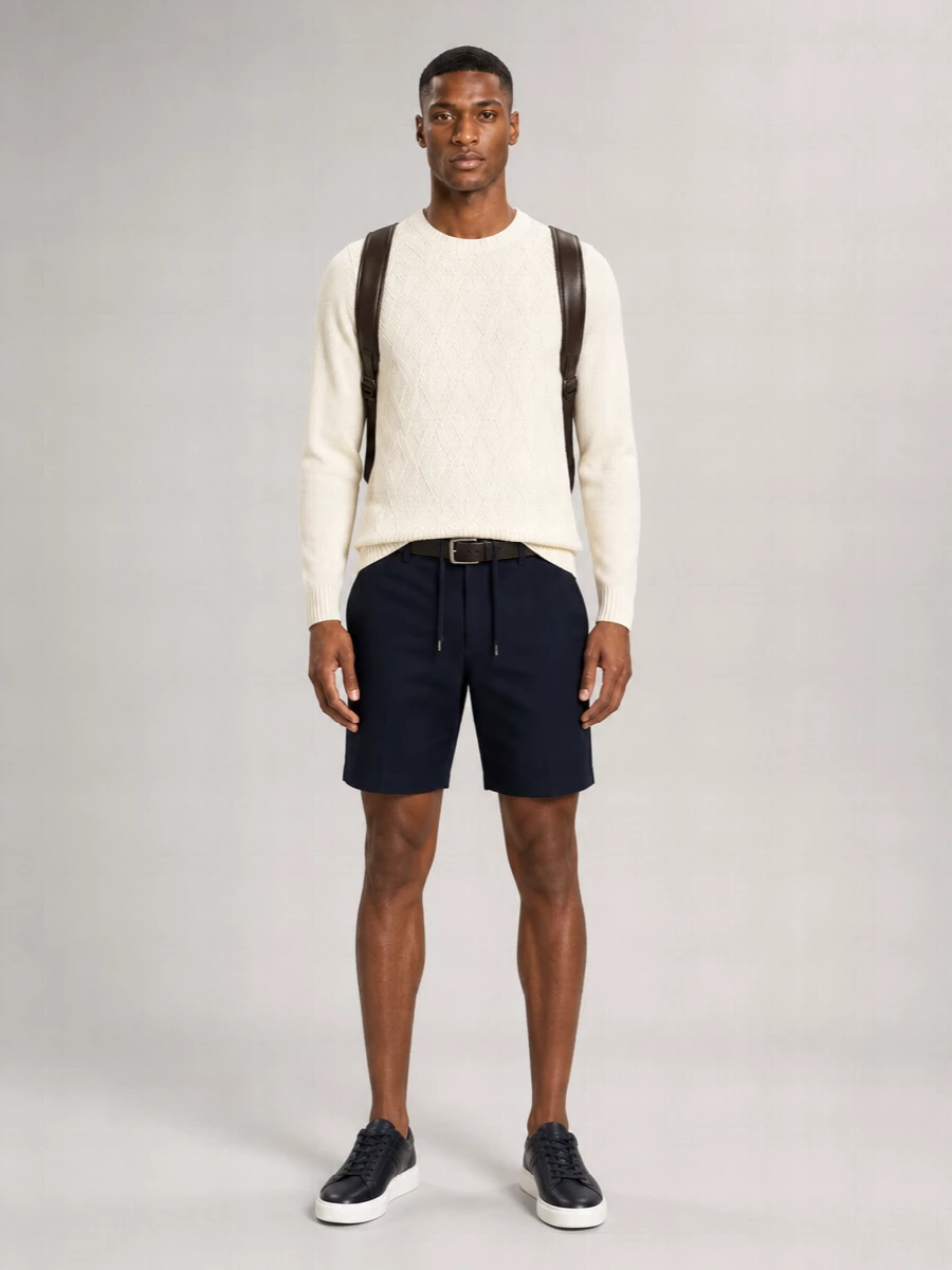 Herno Polyester Elastic-Waist Chino Shorts