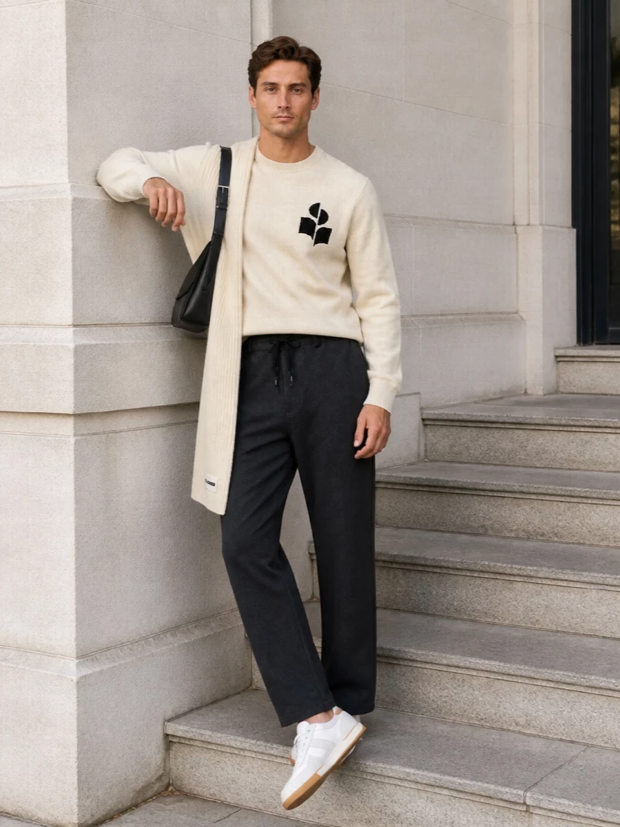 Isabel marant sweater charcoal trousers outfit