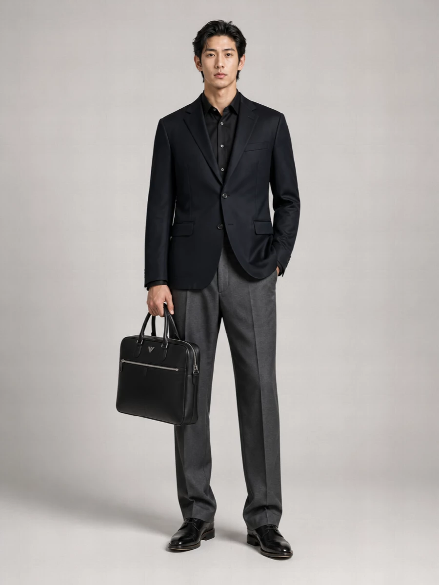 Emporio Armani Cotton Single-Breasted Coat