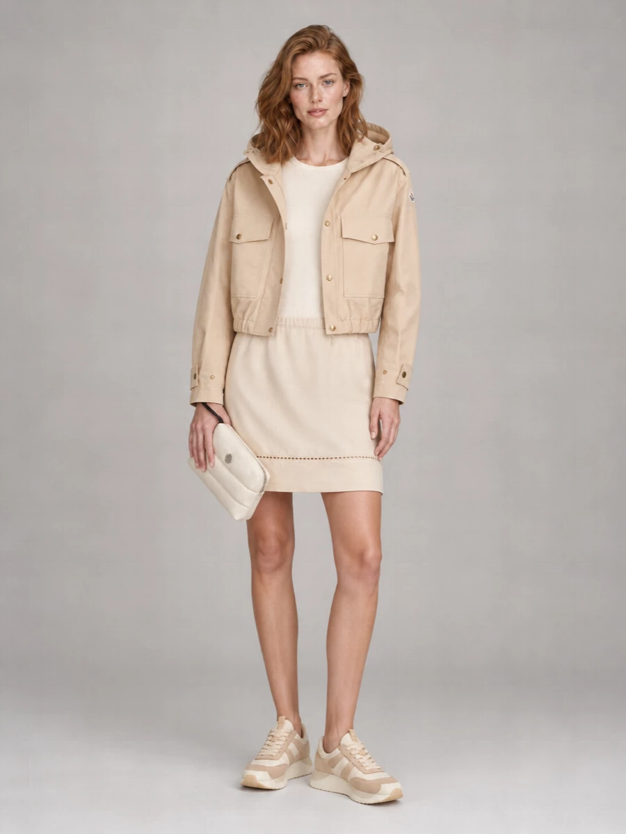 Moncler Cotton Blend Parka Coat