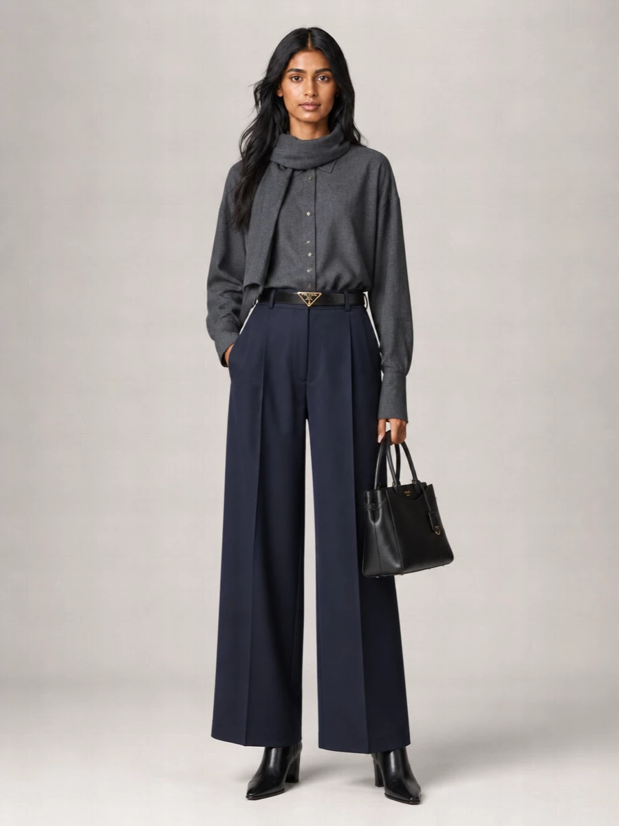 Darkpark Viscose Wide-Leg Trousers