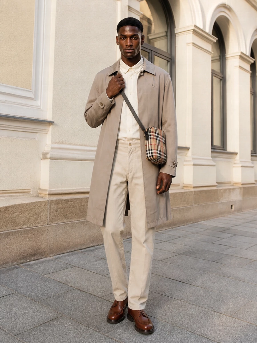 Baracuta mac apc trousers paraboot derby outfit