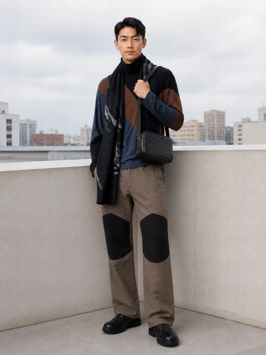 Kiko kostadinov geometric knit tailored trousers