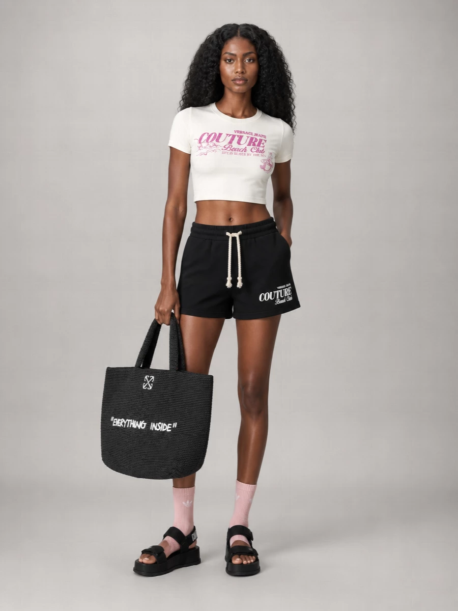 Versace Jeans Couture Cotton Logo-Print Track Shorts
