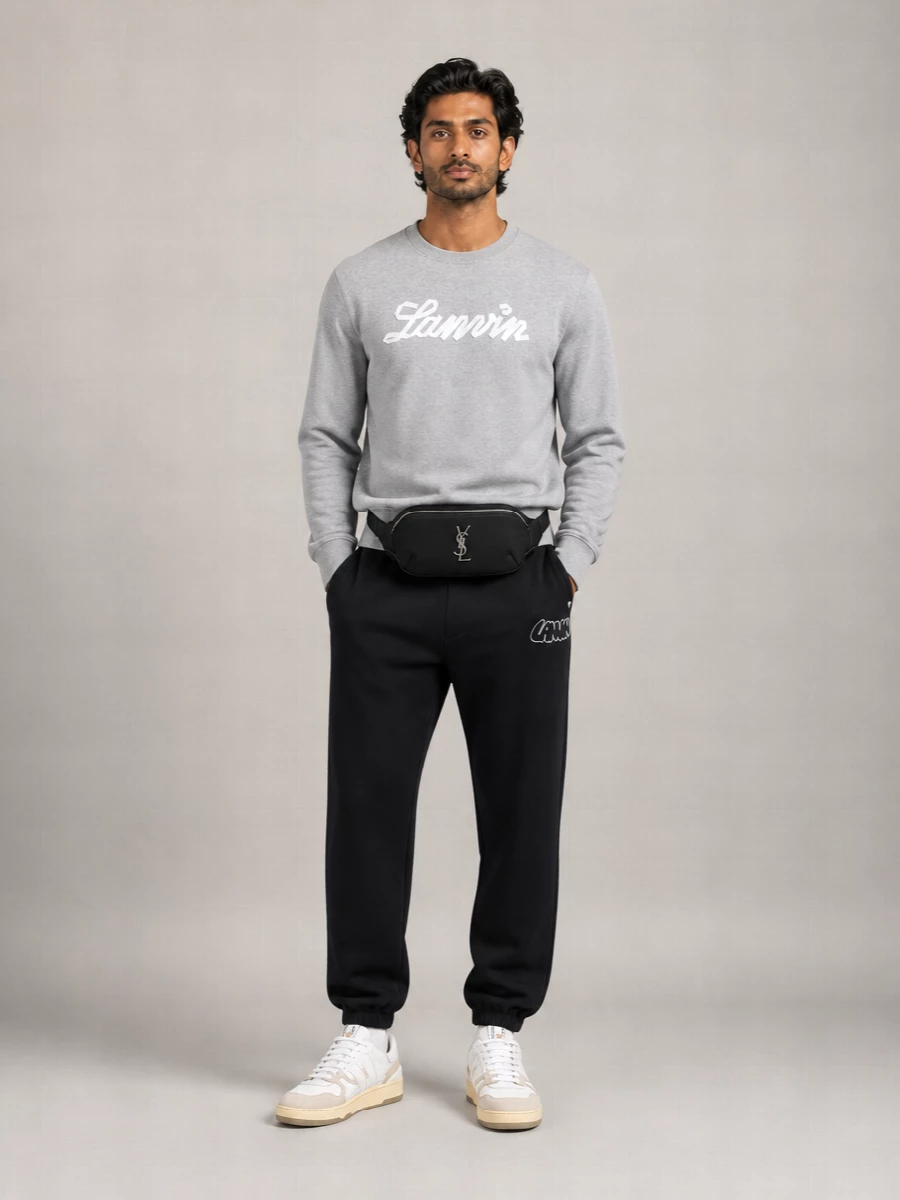 Lanvin Embroidered Logo Cotton Sweatshirt