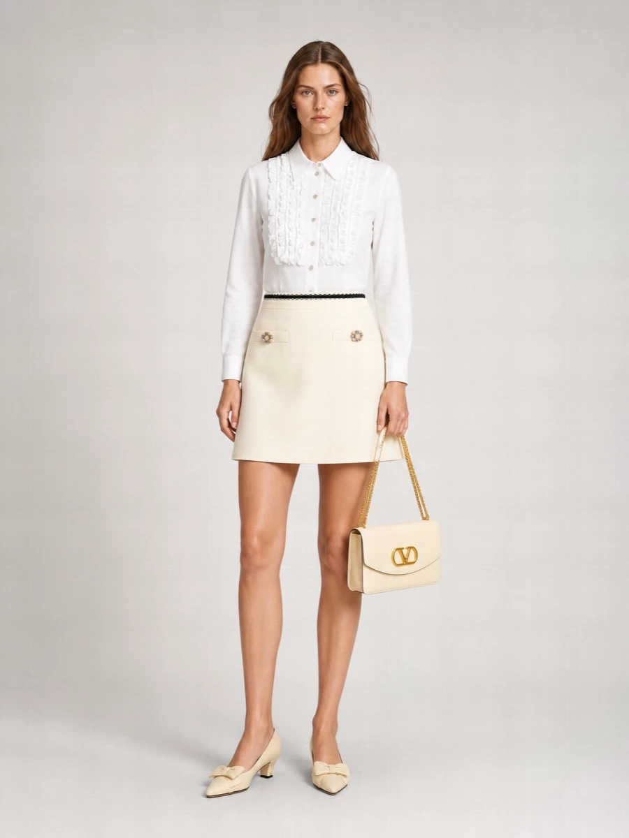 Valentino Ruffled Cotton Shirt