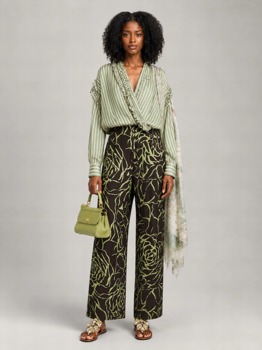 Dries Van Noten Floral-Print Wide-Leg Trousers