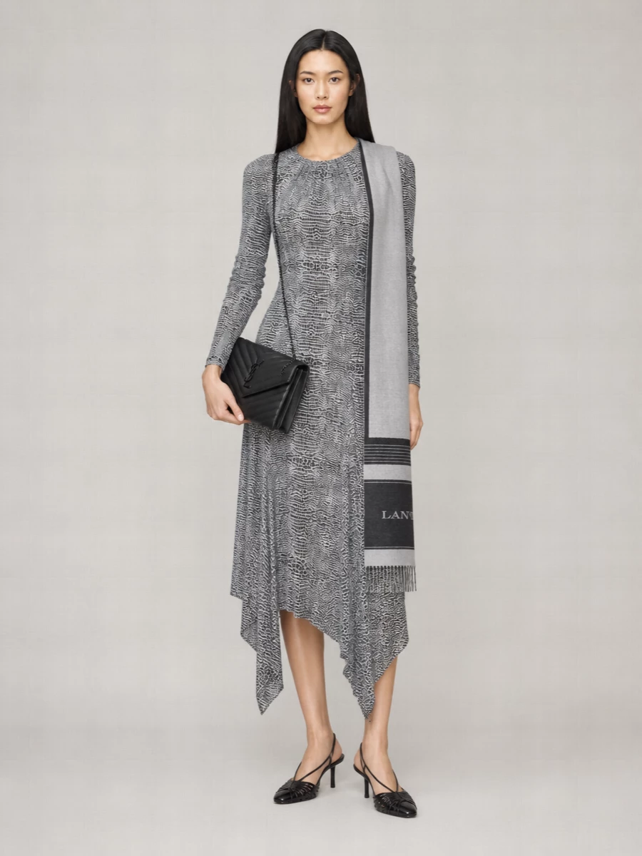 Elisabetta Franchi Python-Print Midi Dress