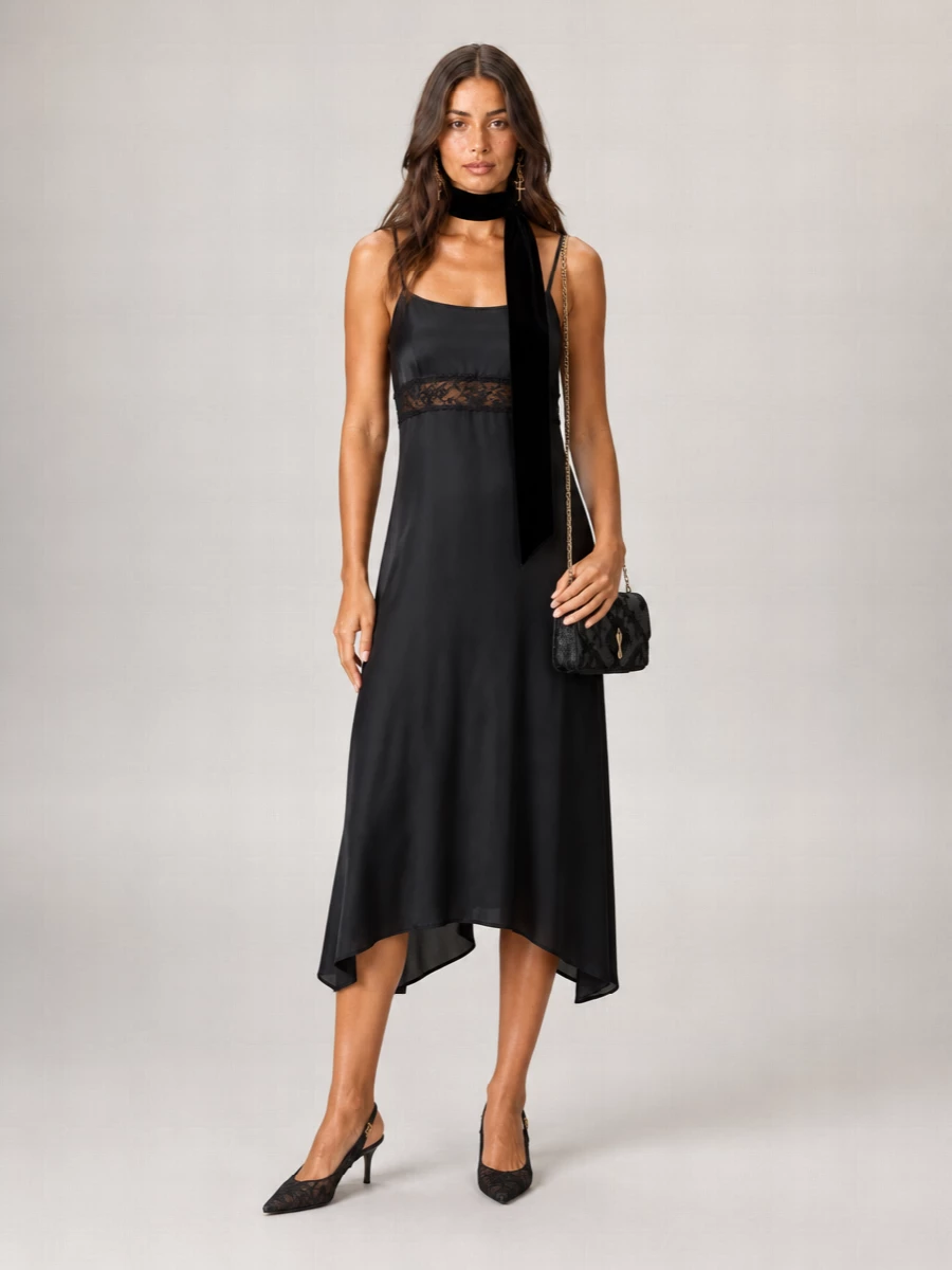 Ganni Silk Lace Maxi Nightdress