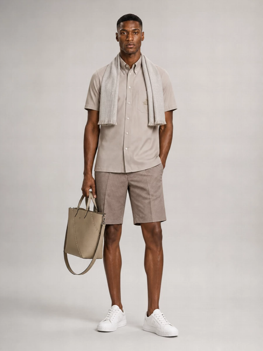 Fendi Bermuda Shorts Cotton Pinstripes