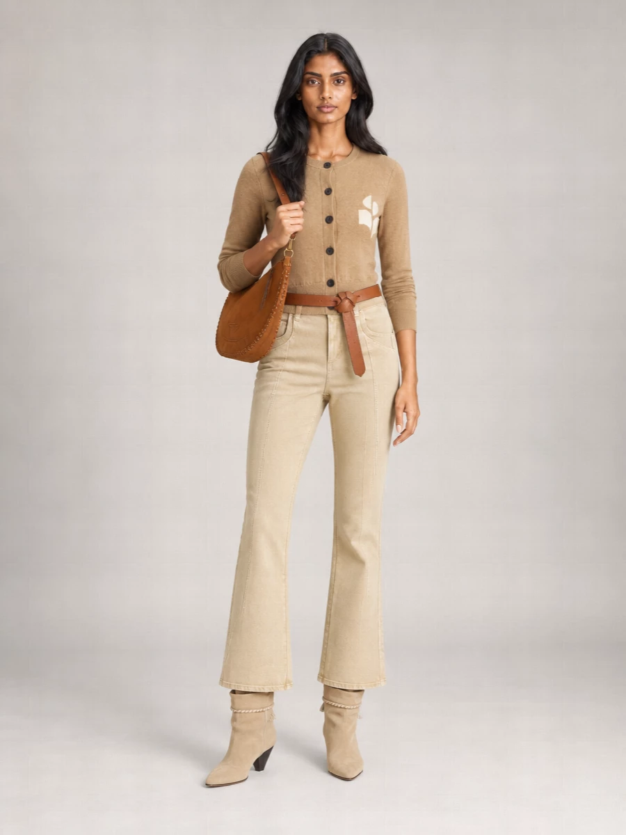 Isabel Marant Etoile Cropped Crew Neck Button-Up Cardigan