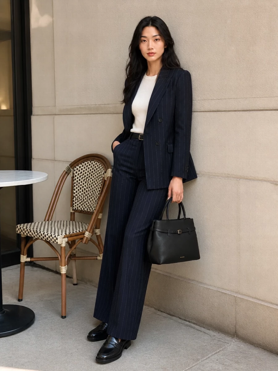Ermanno firenze pinstripe suit tods loafers