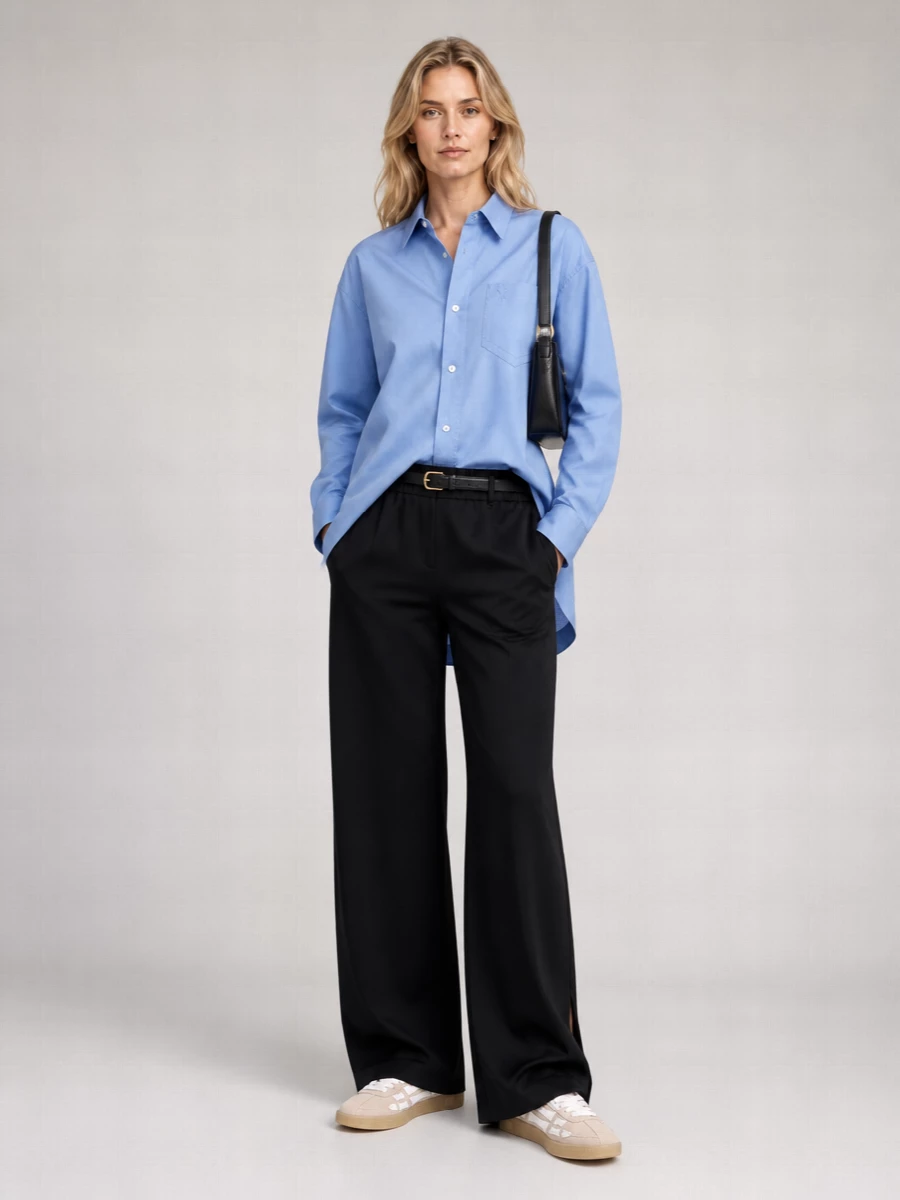 Ami Paris Elasticated Wide-Leg Trousers