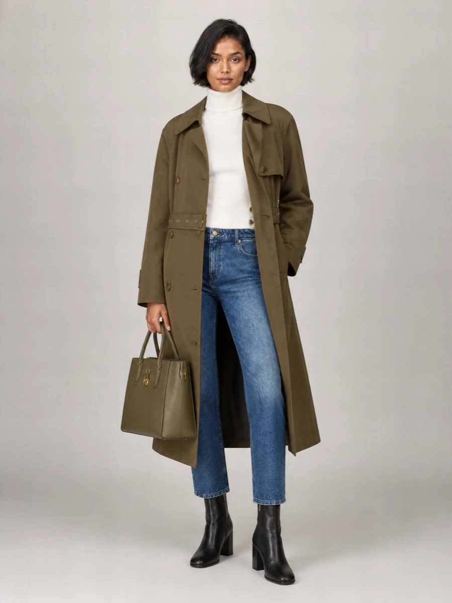 Michael Kors Cotton Blend Trench Coat