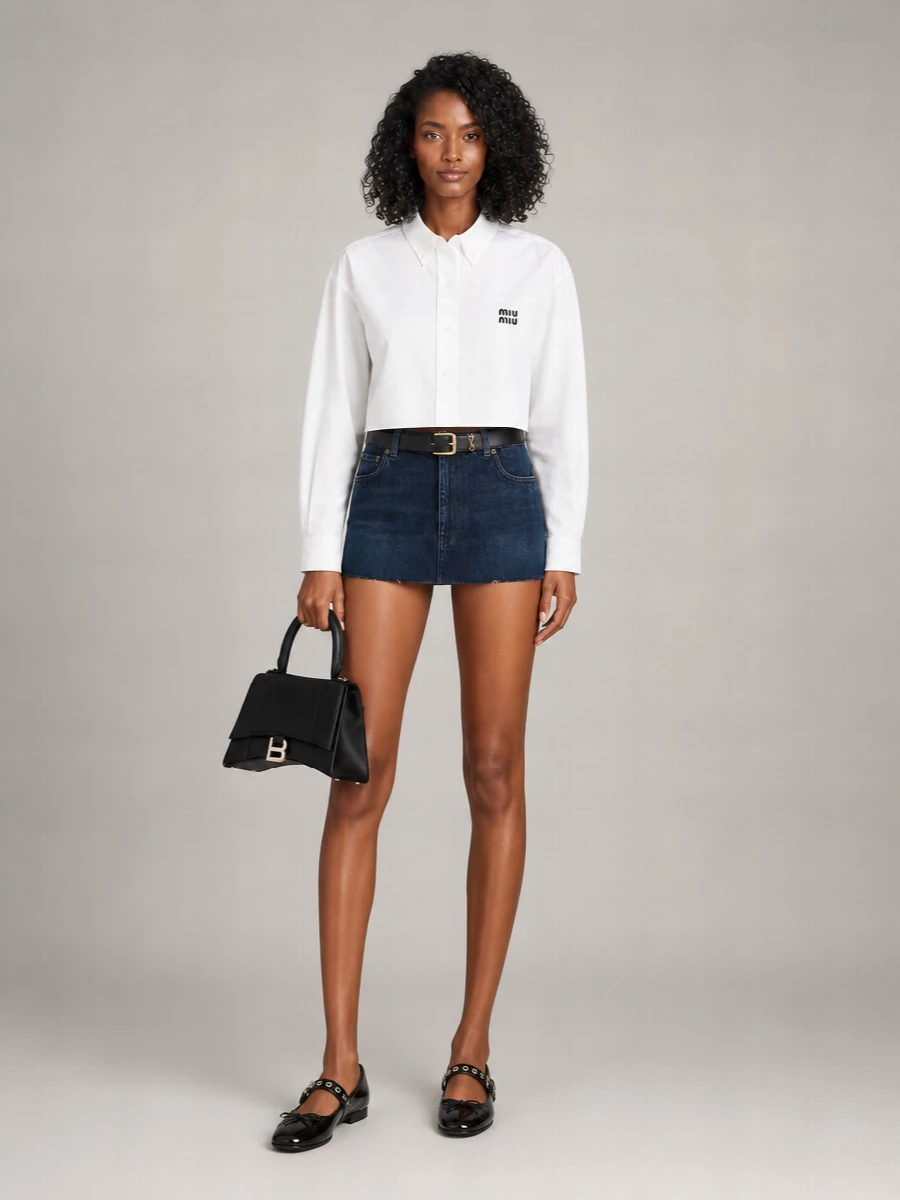 Miu Miu Casual Mini Skirt Frayed Hem
