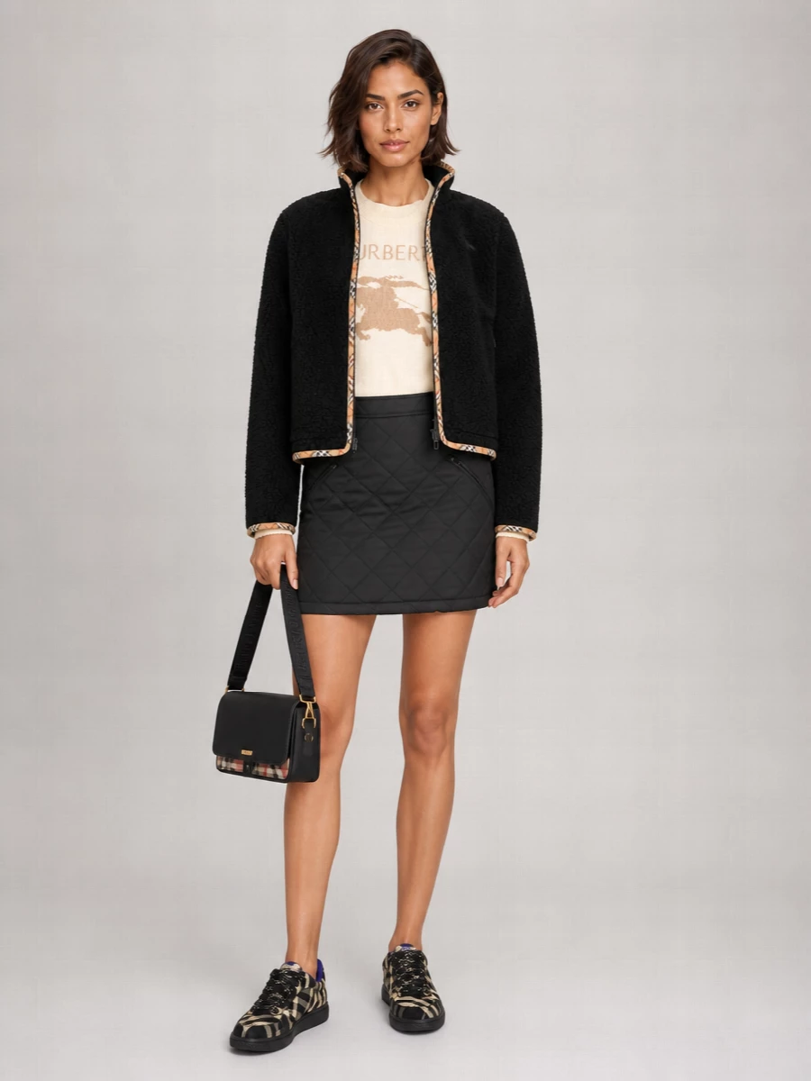 Burberry cashmere blend teddy coat