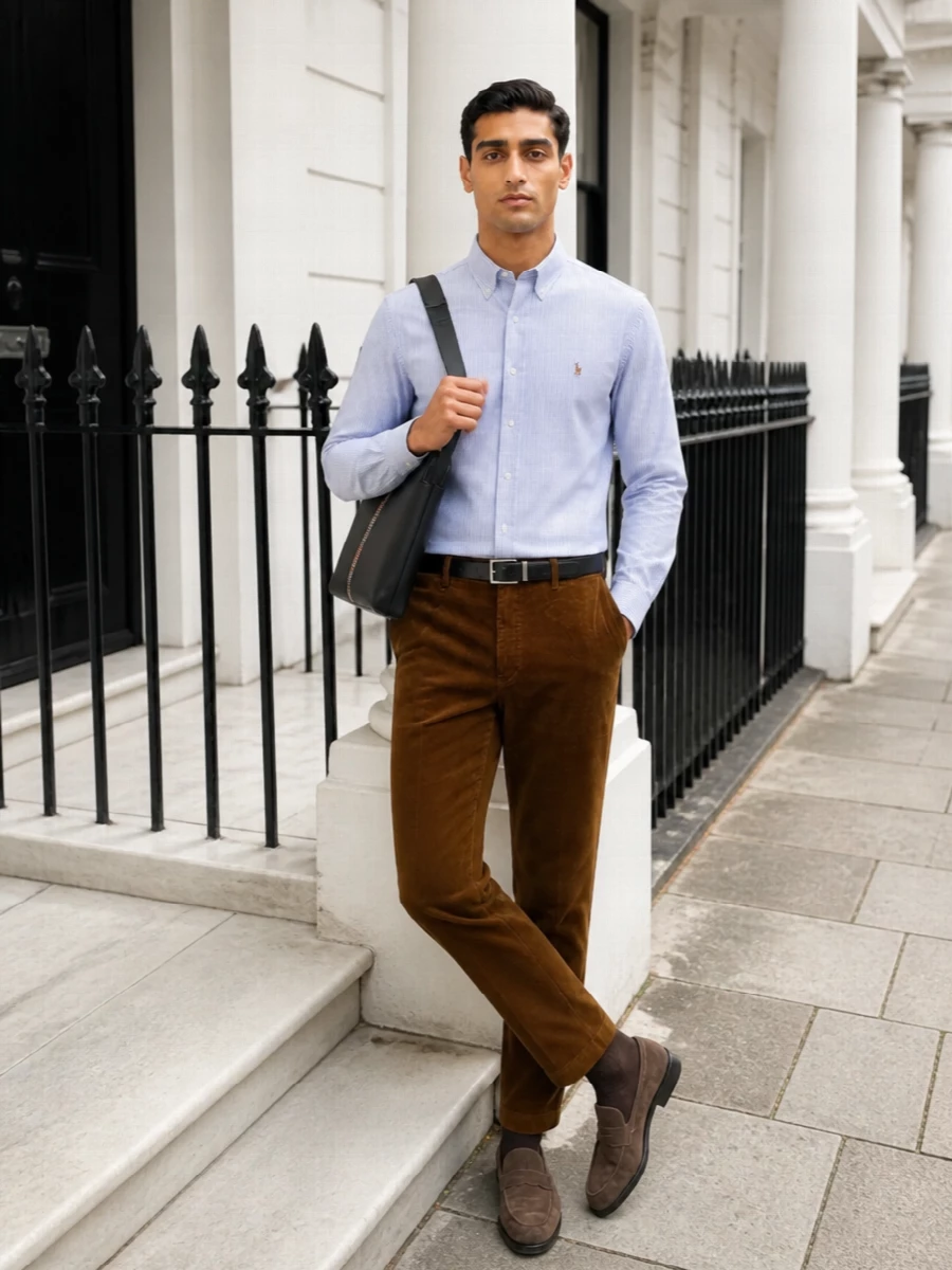 Polo ralph lauren shirt corduroy trousers outfit