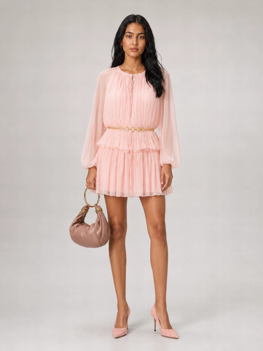 Chloé Silk Ruffled Mini Dress