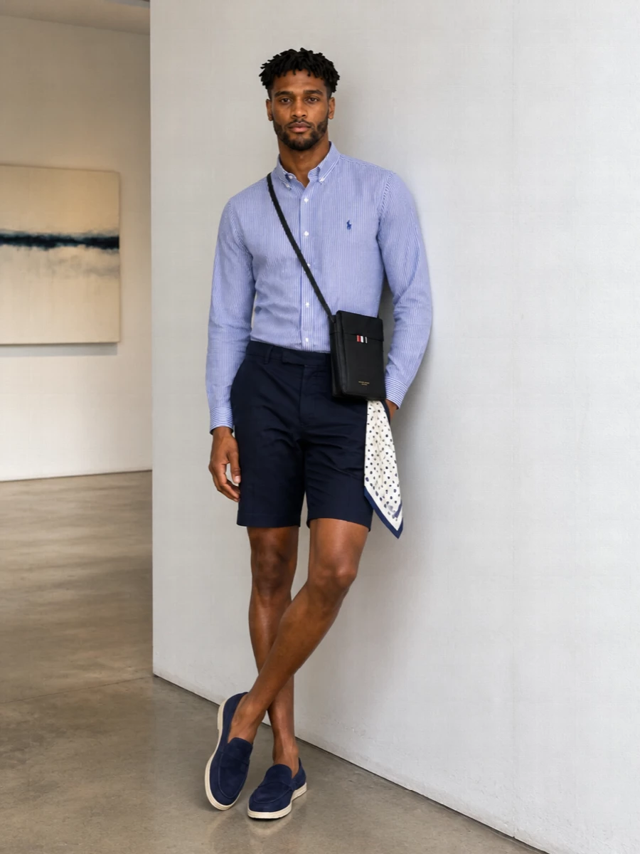 Ralph lauren shirt navy shorts tods loafers