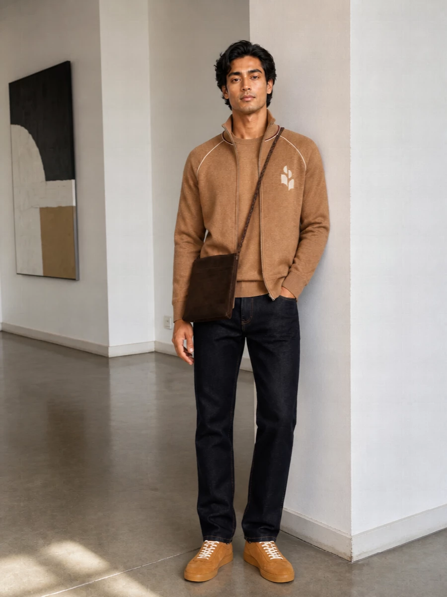 Isabel marant camel track jacket dark denim