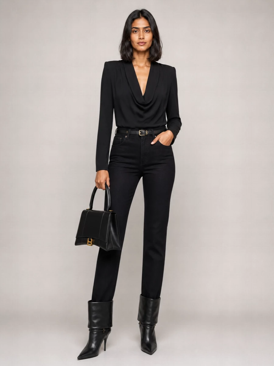 Saint Laurent Denim Mid-Rise Straight-Leg Jeans