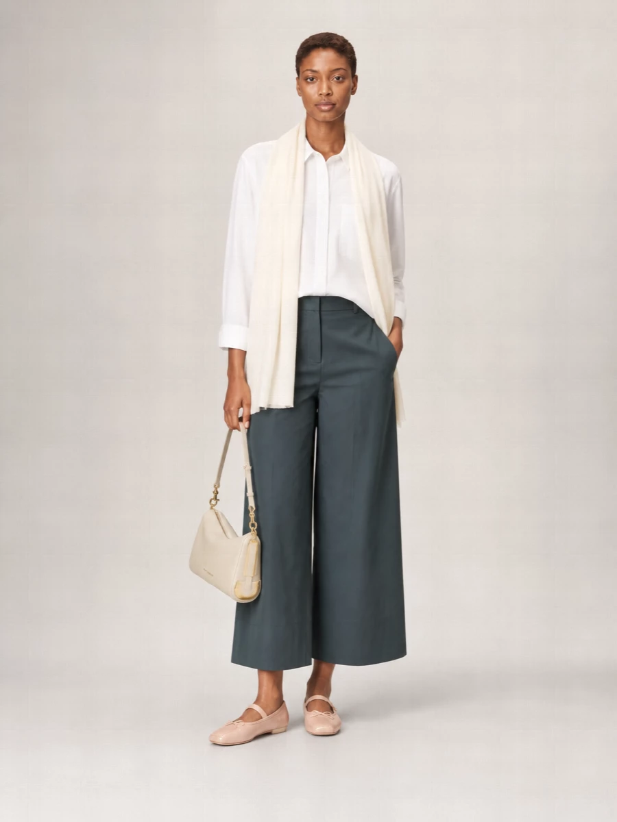 S Max Mara Cotton Wide-Leg Trousers