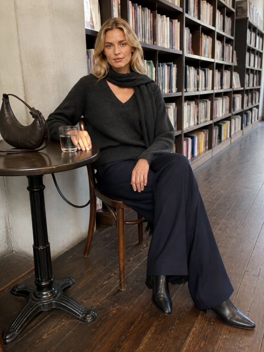 Our legacy knit wide leg trousers row boots