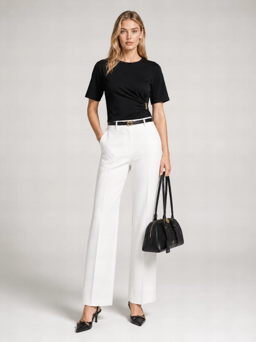 Pinko Draped Cotton Jersey T-Shirt