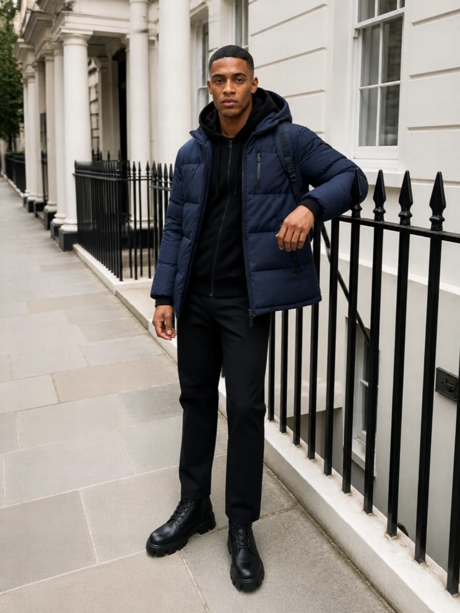 Moose knuckles puffer black jeans moncler boots