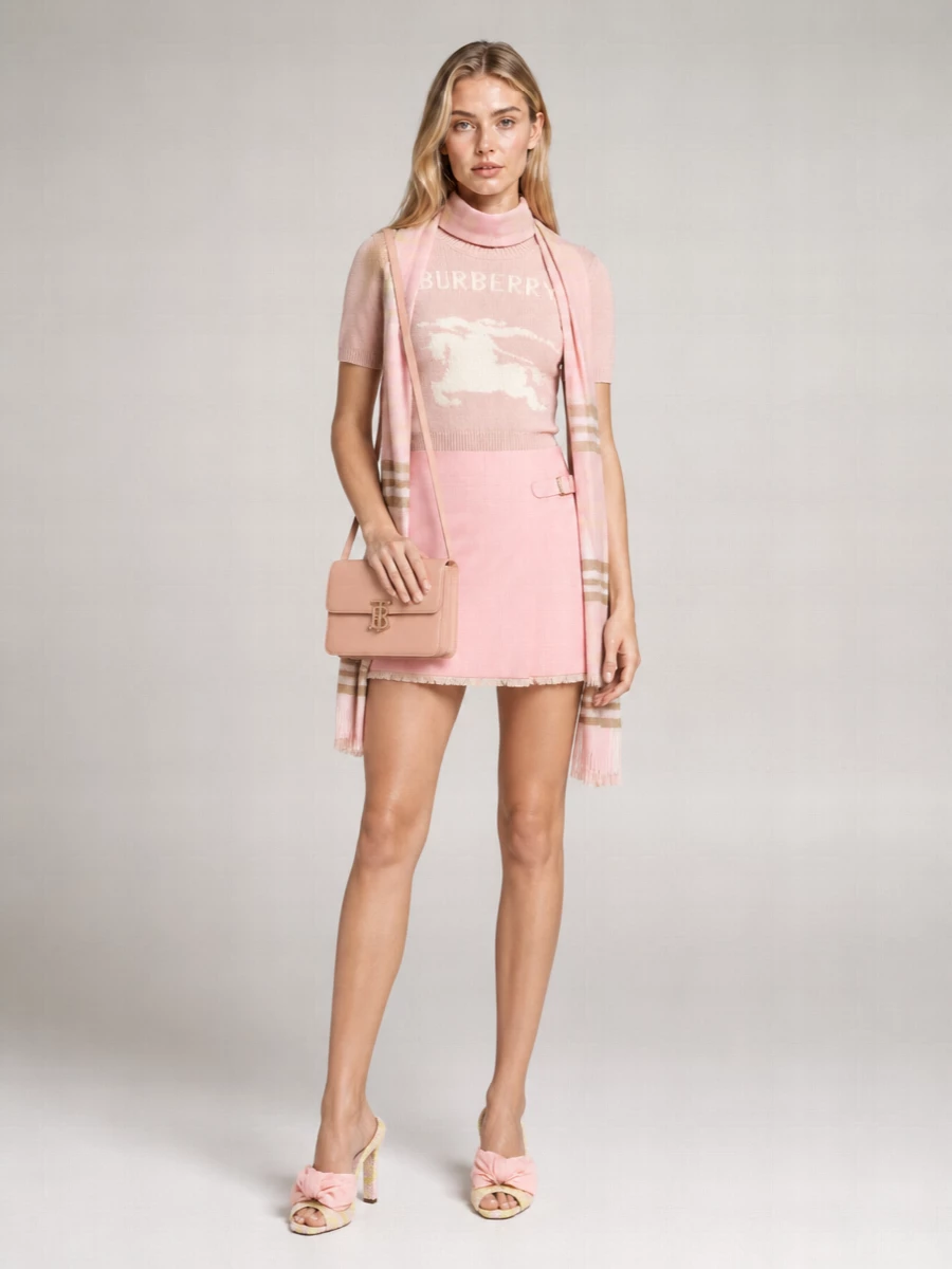 Burberry Wool Wrap Mini Skirt