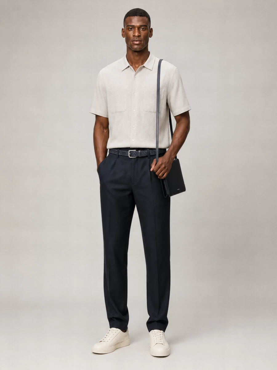Herno Linen Straight-Leg Trousers