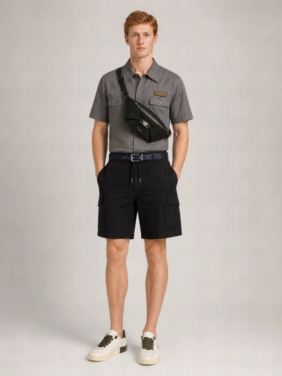 Dolce&Gabbana Crinkled Short-Sleeve Cotton Shirt