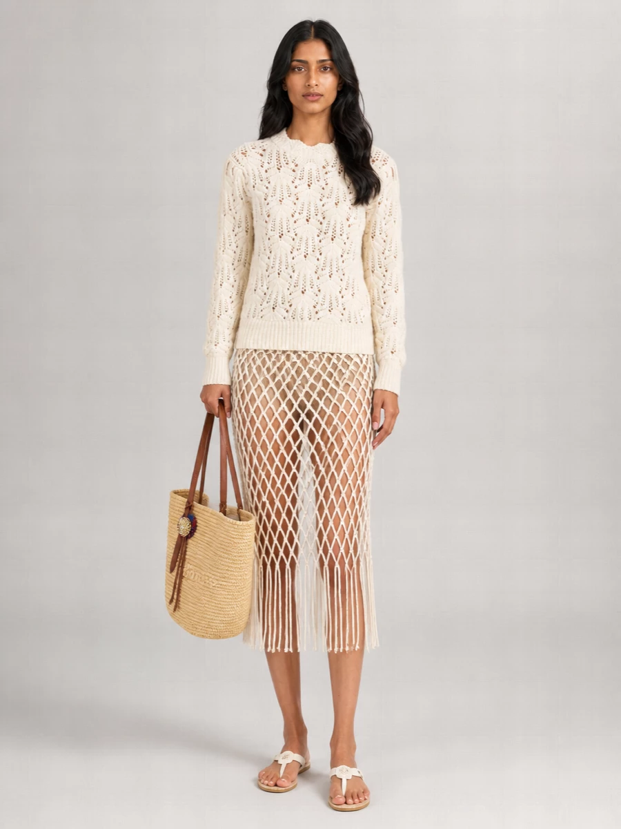 Paco Rabanne Sparkle Raffia Tote Bag