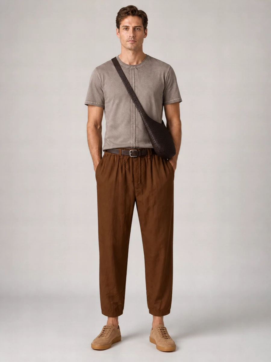 Uma Wang Viscose Drawstring Straight-Leg Trousers