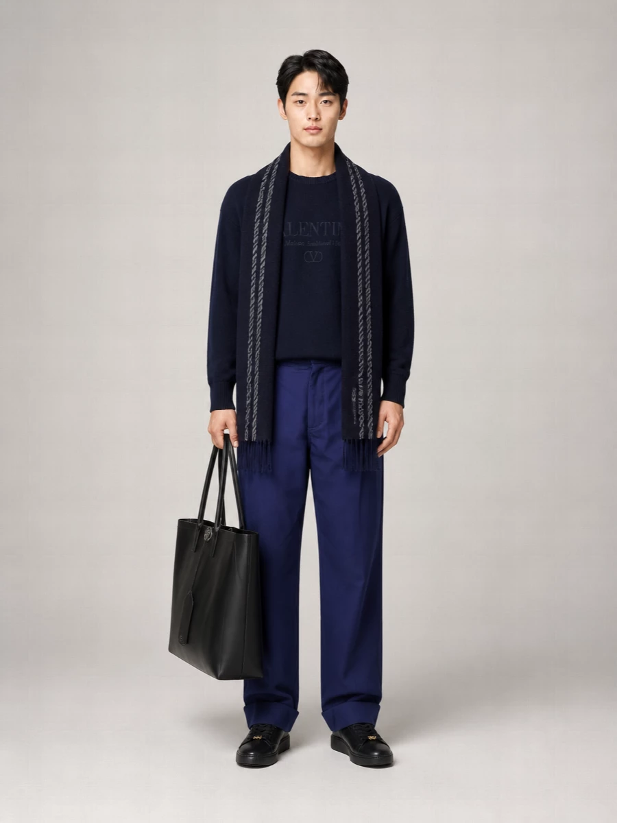 Valentino Garavani Virgin Wool Logo-Embroidered Crew-Neck Sweater