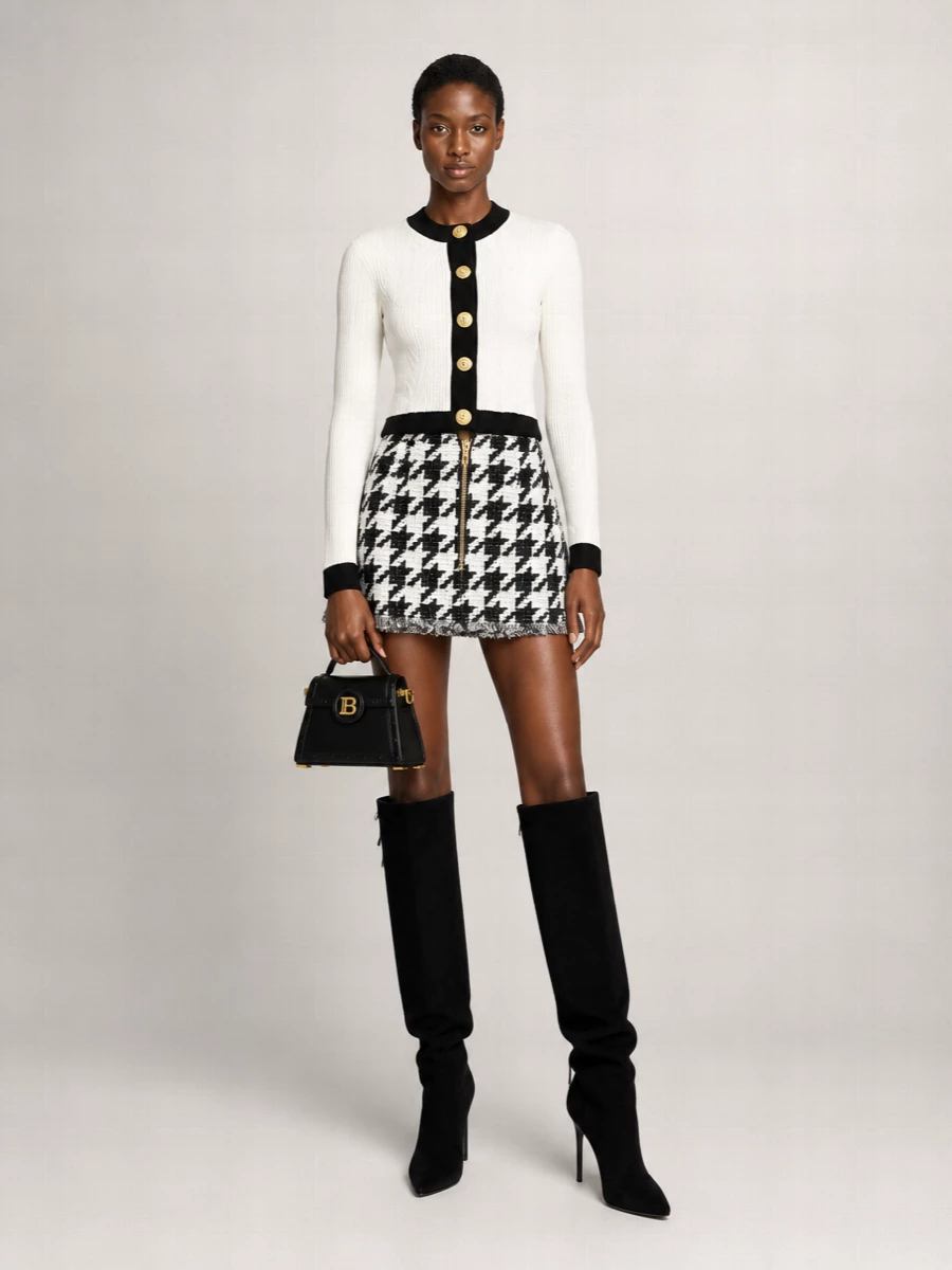 Balmain Midi A-Line Skirt