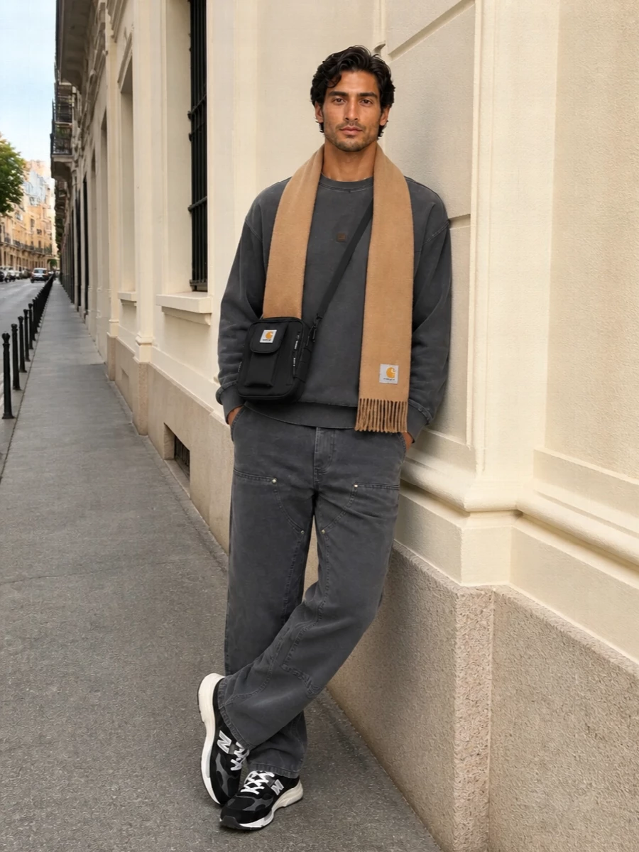 Carhartt charcoal crewneck work pants new balance