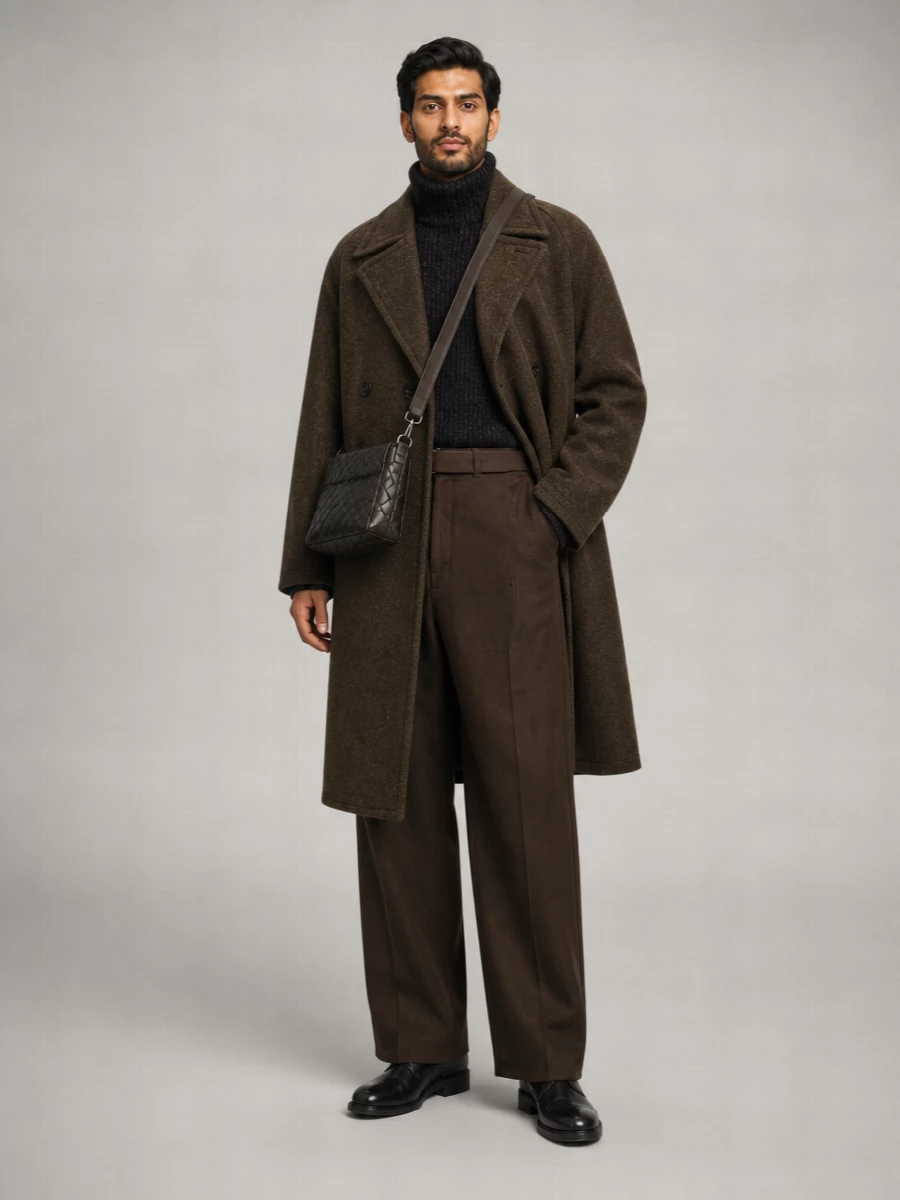 Lemaire Wool Alpaca Double-Breasted Coat