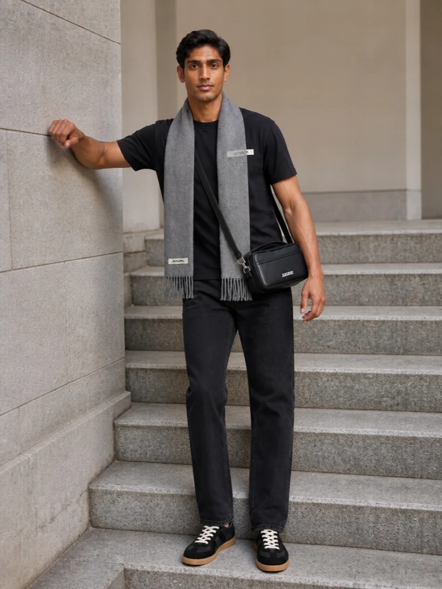 Jacquemus black tshirt washed black jeans outfit